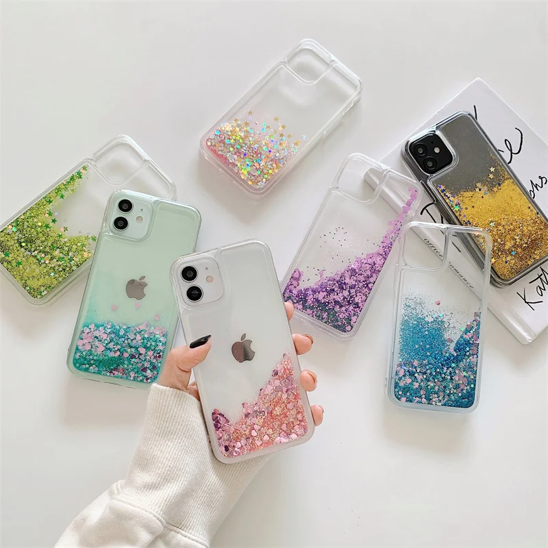 

Glitter Soft Sequins Phone Case for Huawei P20 Plus P30 P40 Pro Lite P50 Nova 3E 4E 5I 7I 6SE 7SE Clear Quicksand Back Cover