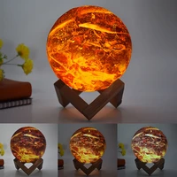 moon night light bedroom bedside lamp painted led flame 3d night light birthday gift children gift creative table lamp