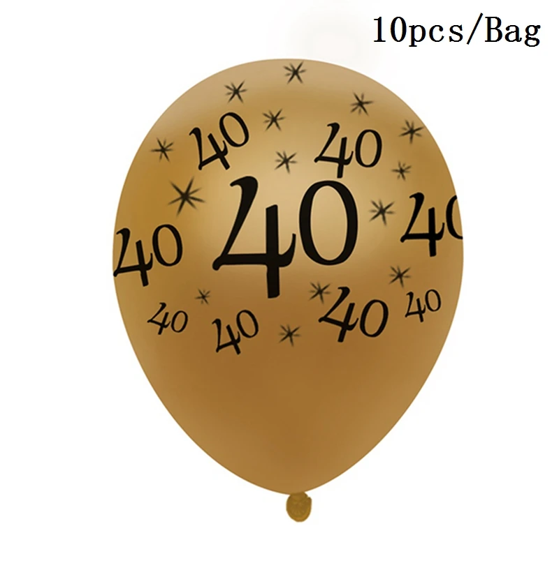 40th Birthday HUIRAN черные золотые шары 30 40 50 лет на ура до 30 лет воздушные шары на день рождения 40 лет на день рождения 50 лет вечерние принадлежности для декора - Цвет: 40th Birthday