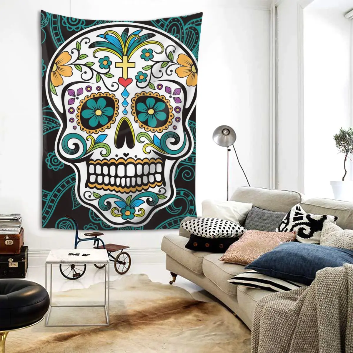 

Skull Heads Tapestry wall decoration wall hanging aesthetics room abstract Trippy wall hanging home dormitory FantasyDecor