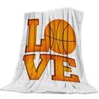 Мягкое удобное бархатное плюшевое одеяло I Love для баскетбола