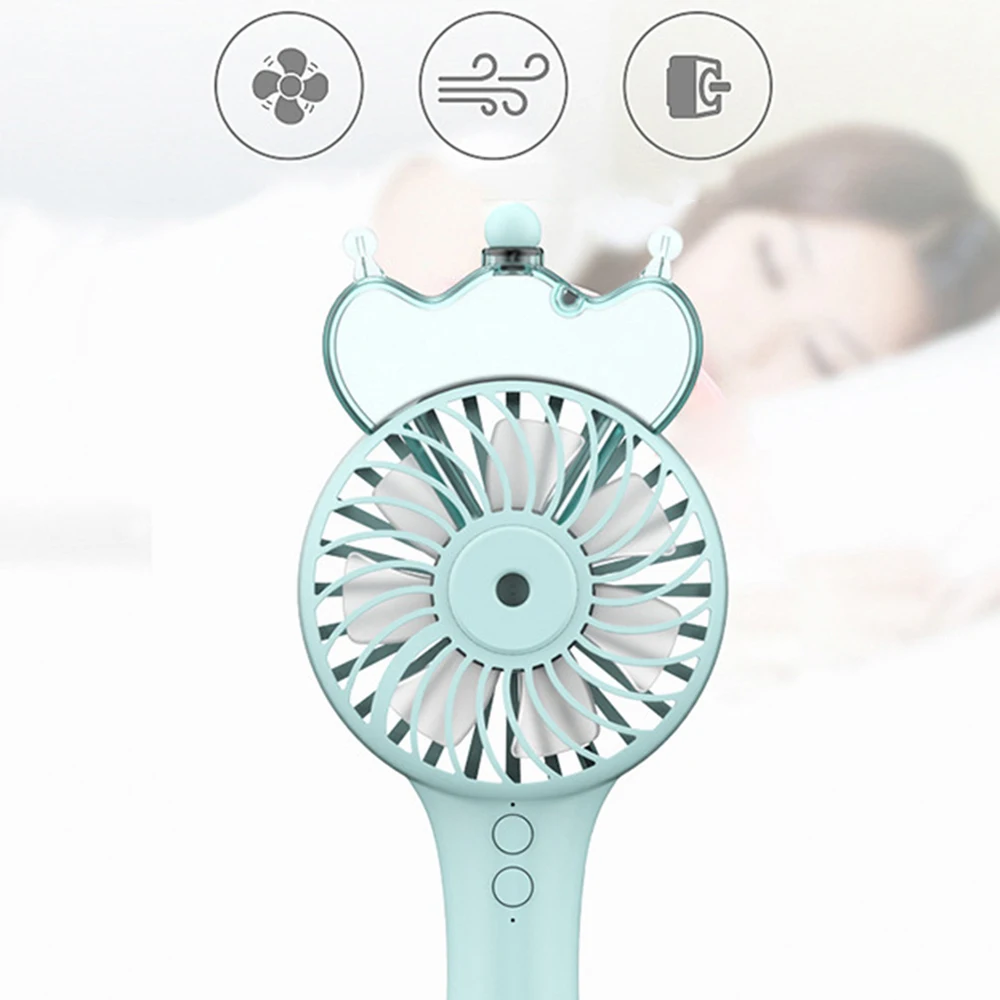 Портативный вентилятор с распылителем воды USB Перезаряжаемый мини-вентилятор