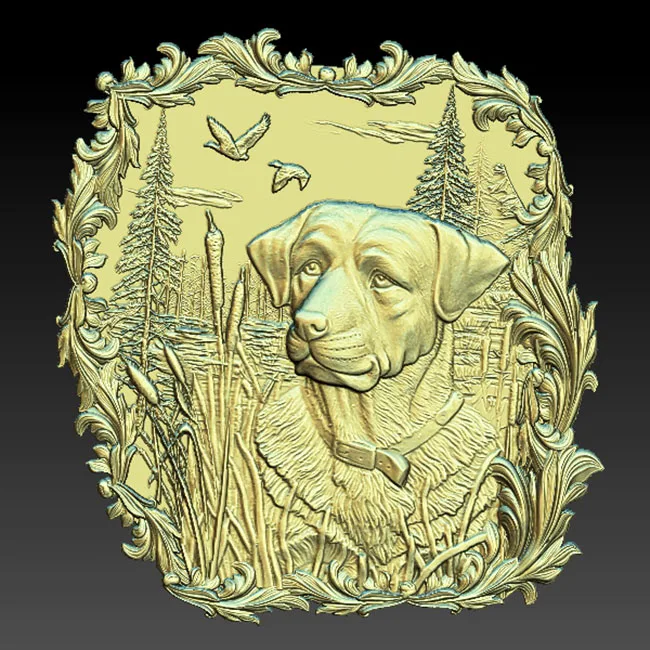 Dog 3D модель рельеф 3d STL для ЧПУ маршрутизатора лазерного принтера Aspire Cut3d Artcam Bas