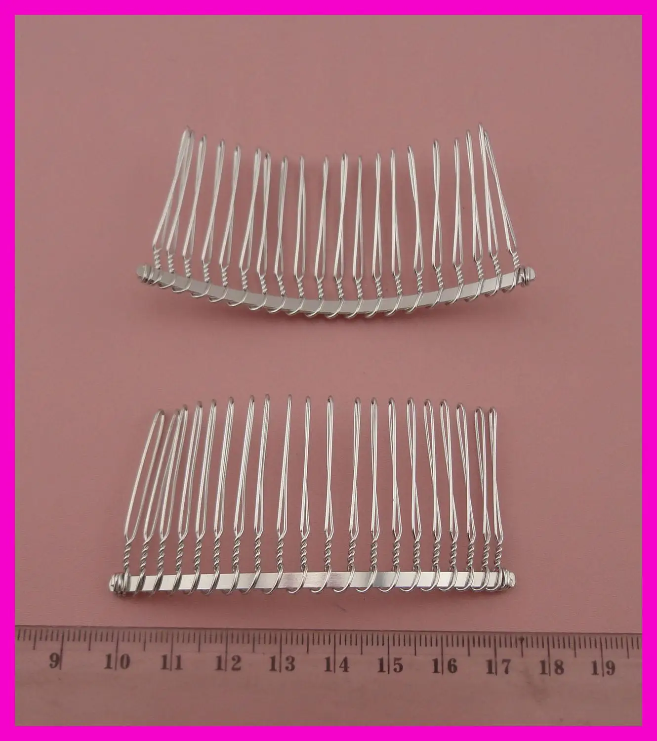 20PCS Silver 20teeth Plain Metal Hair Combs for DIY bridal hair accessories Handmade crown tiara material Lead free Nickle |