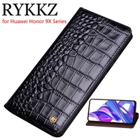 rykkz genuine leather flip case for huawei honor 9x cover magnetic case for honor 9x pro cases leather cover phone cases fundas