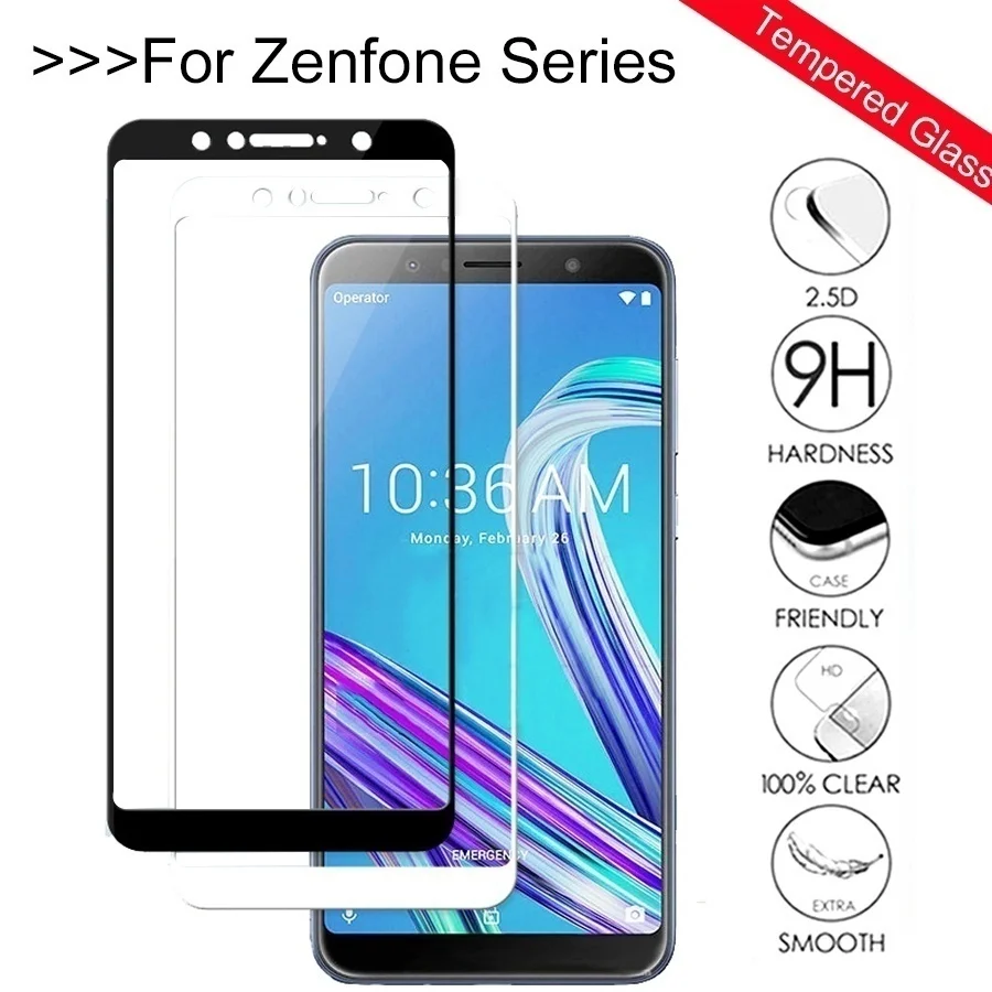 

9D Tempered Protective Glass for ASUS Zenfone Max Pro M1 ZB602KL ZB555KL 5 5Z Live L1 ZA550KL ZE620KL ZS620KL Screen Protector