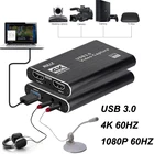Видеозахват USB 3,0, 4K Loop Mic USB 1080, P HDMI-совместимая карта видеозахвата для игр PS4, потоковых трансляций, записи DVD-камеры