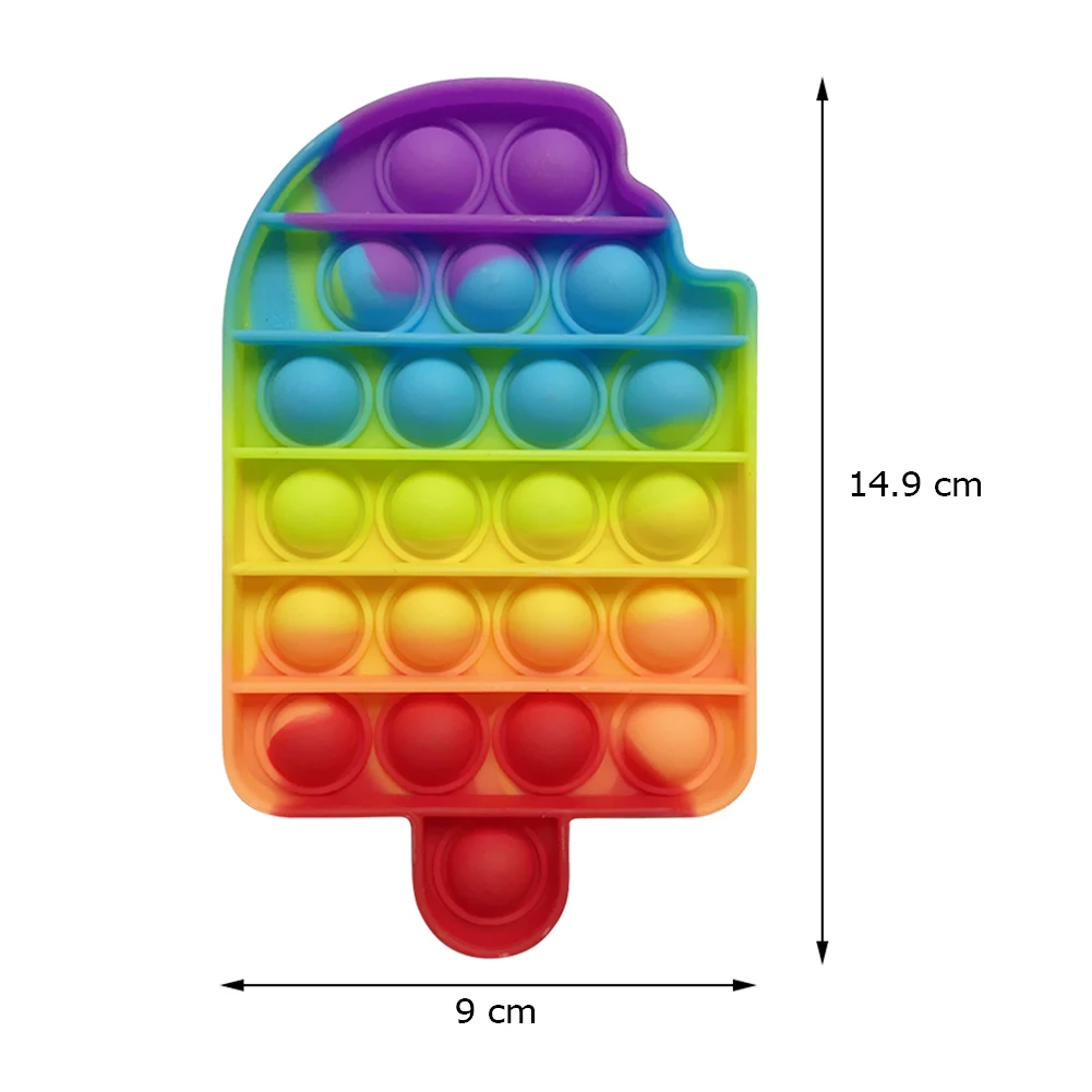 

Rainbow Small Ice Cream Push Bubble Sensory Toy Autism Needs Stress Reliever Toys Adult Children Funny Decompression Gifts#20