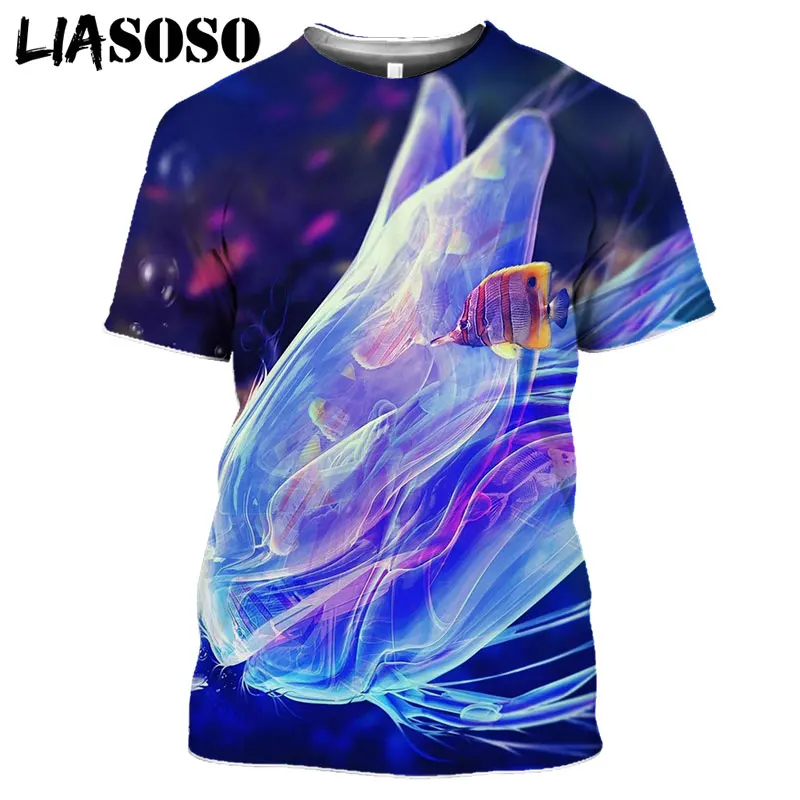 Футболка Мужская/Женская с 3D принтом круглым вырезом и морской рыбы|Мужские