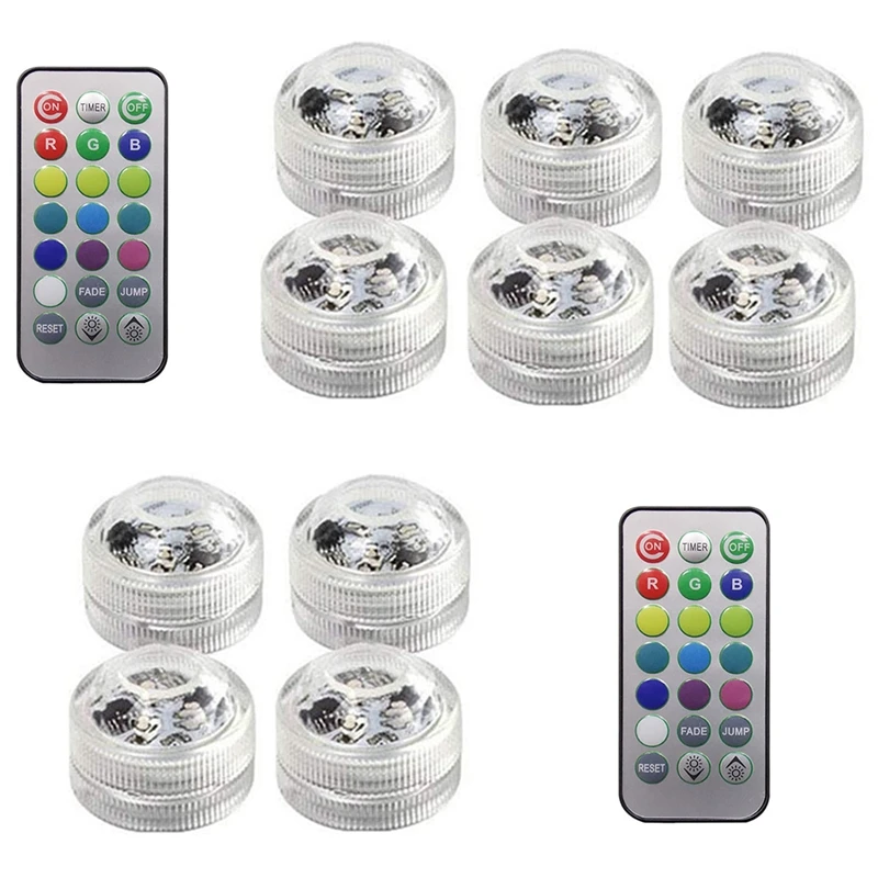 

Submersible LED Lights With Remote Control Tea Lights Candles, Waterproof Lights For Party Events Vase Decoration