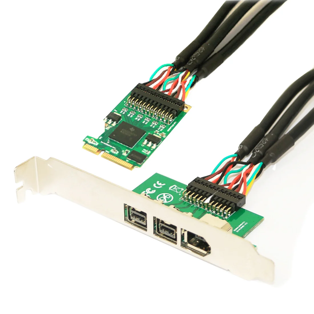 Мини PCI E к IEEE 1394 контроллер карты комбо 1x 1394A 6Pin & 2x 1394B 9Pin адаптер для цифровой