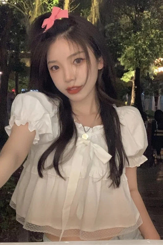 Рубашка женская с коротким рукавом дизайнерская милая и прямая блузка во