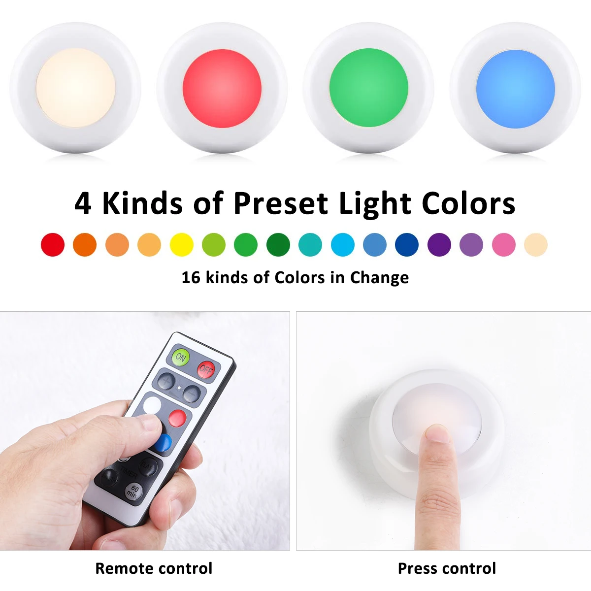 16 цветов 3 режима светодиодные светильники для освещения шкафа с пультом