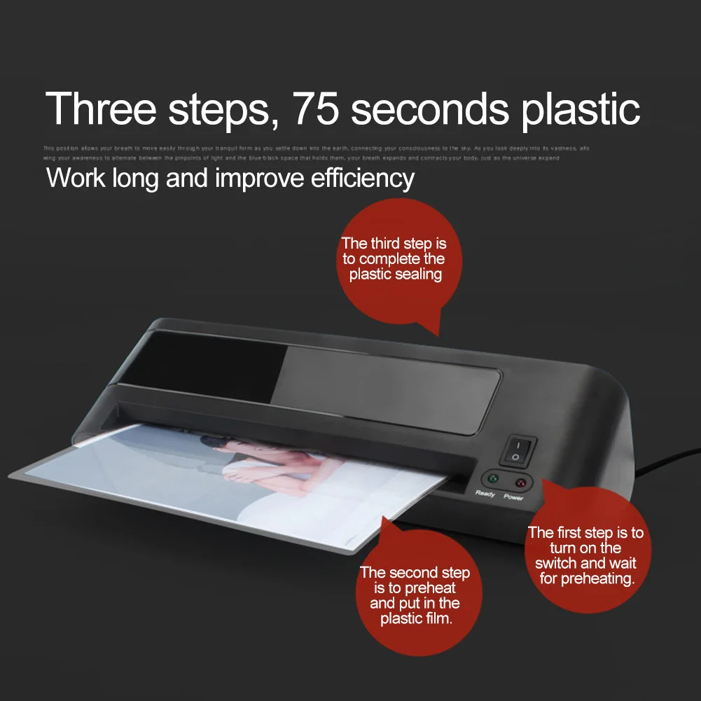 Профессиональный практичный документ фото A4 горячий ролик ламинатор машина