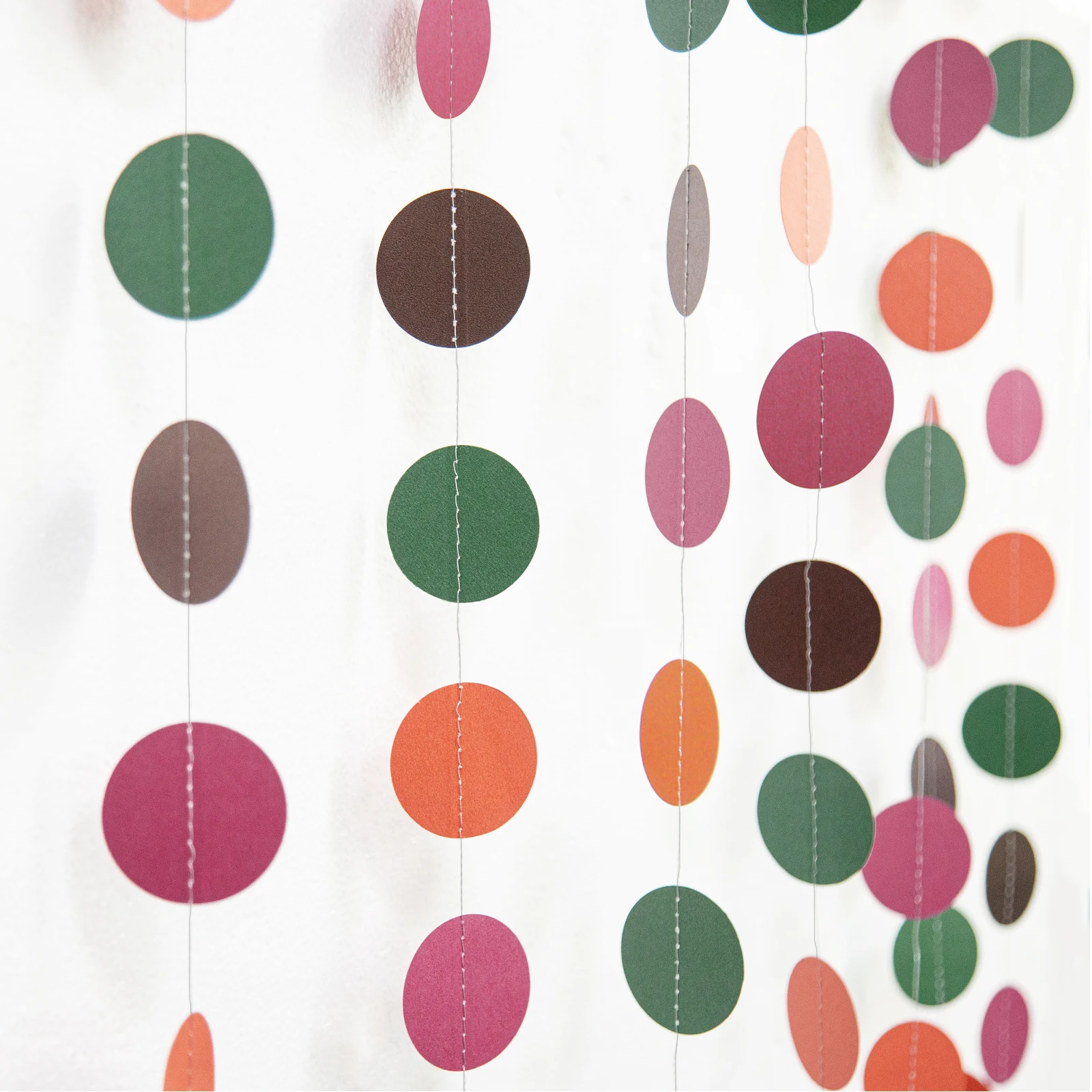 

Autumn Paper Circle Garlands for Thanksgiving Party DIY Decorations Hanging String Streamer Banner Fall Harvest Themed Birthday