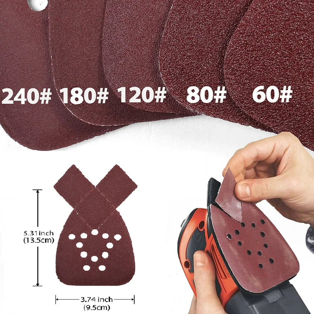 

50pcs Sanding Sheets 12 holes Hook & Loop DCMS20C BDEMS600 Aluminum Oxide