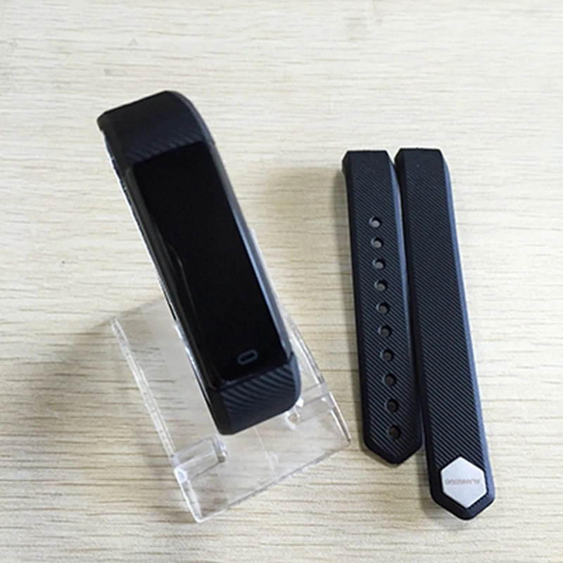 black strap no HR ALANGDUO ID115 умный Браслет фитнес-трекер Шагомер Bluetooth монитор сна Будильник Спортивные умные часы для Android IOS - Цвет: black strap no HR