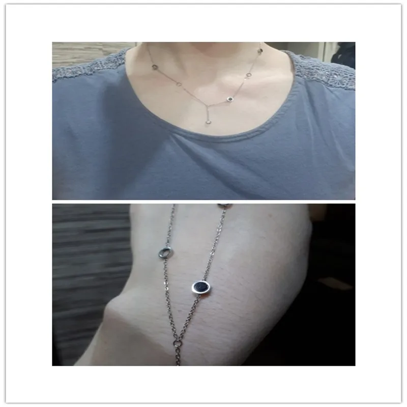 Модное кольцо из нержавеющей стали цепь ожерелья три круга простая Розочка