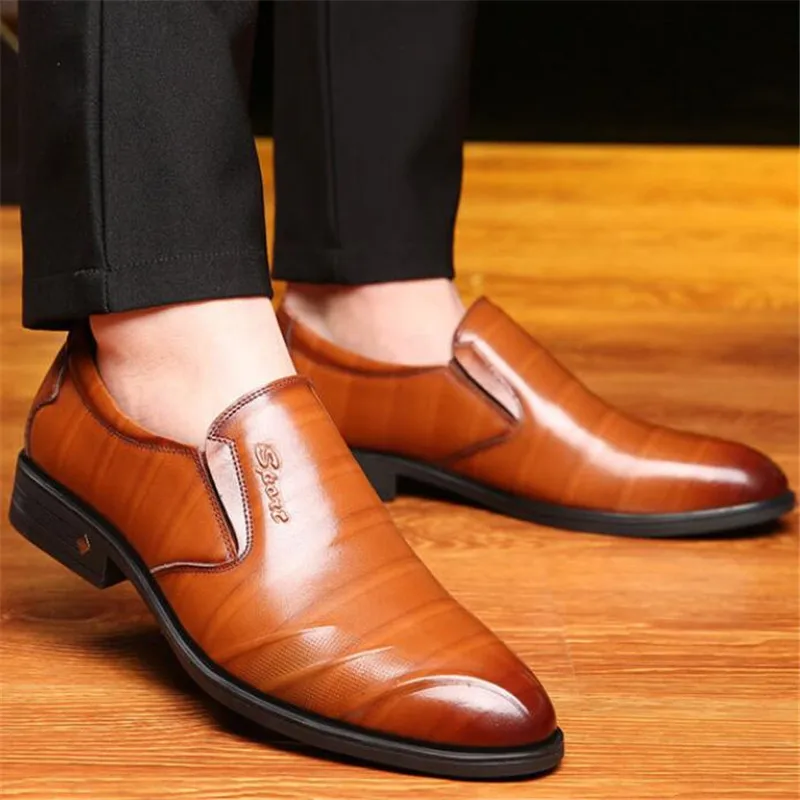 

2020 Autumn Men Dress Shoes Casual Flats Men Soft Genuine Leather Fashion spring Mens Business Shoes Comfortable Oxford Shoes