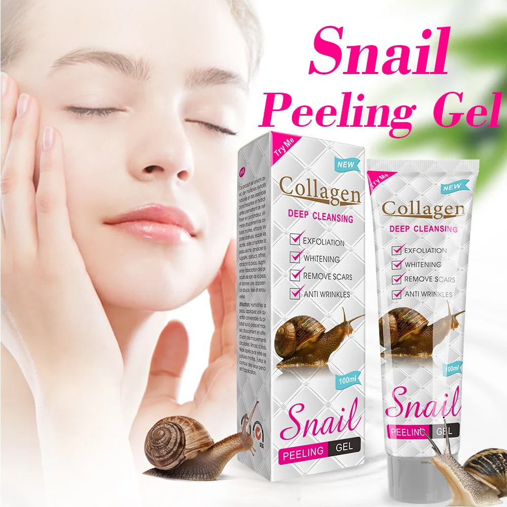 

100ml Facial scrub exfoliating collagen snail horny soothing gel gentle cleansing pores facial peeling chicken skin dead skin