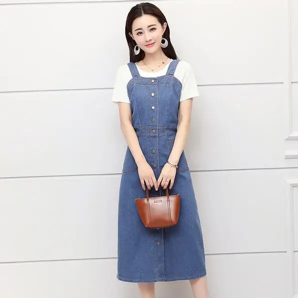 Винтажное летнее джинсовое платье 2020 женское тонкое милое однобортное на