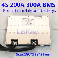bms 4s 12v lifepo4 li ion battery protection board 300a 200a with balance for ev rv boat solar energy storage batterys
