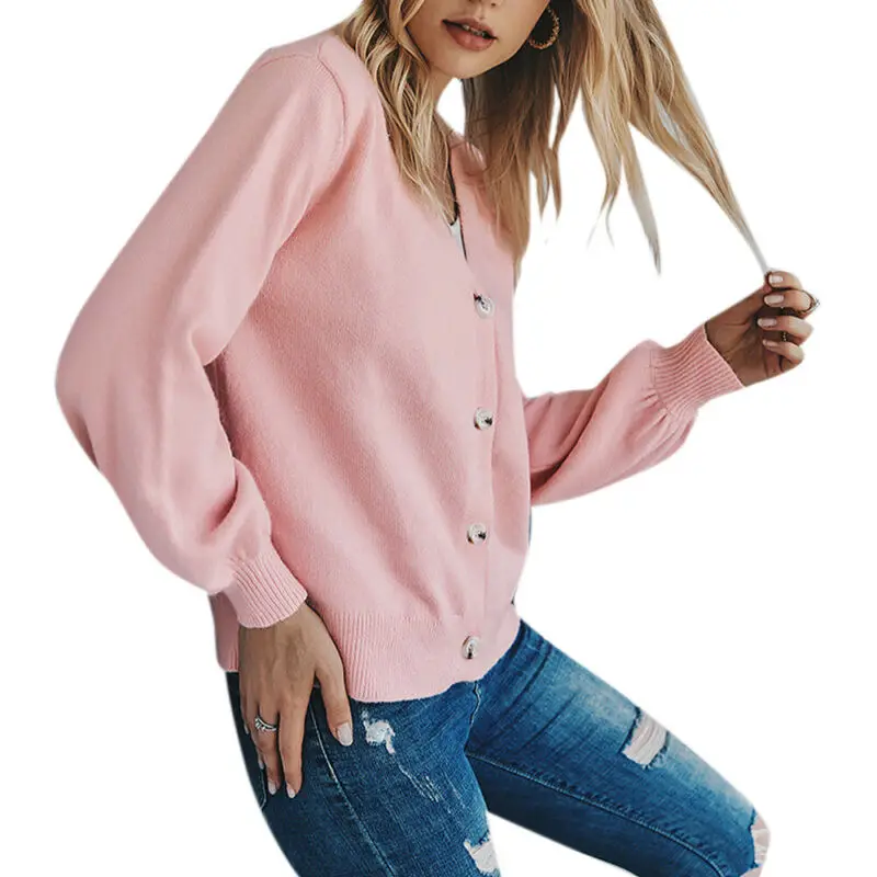 

Womens Ladies Slim Elastic Knitted V-Neck Cashmere Wool Jumper Sweater Cardigan