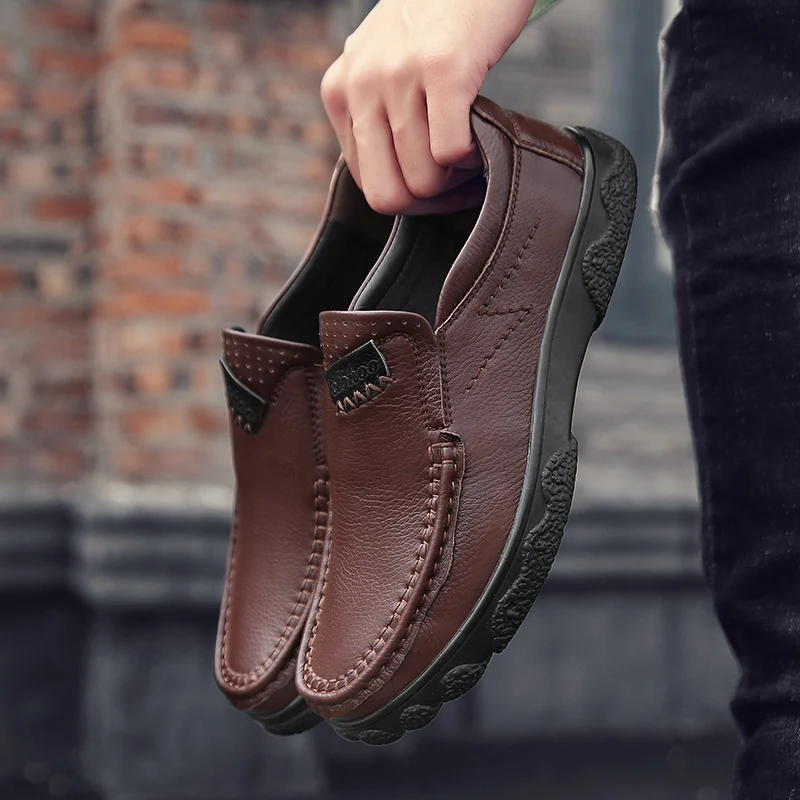 

Casual Shoes Men Leisure Shoes Casual Leather Man Shoe Mens Loafers Fashion Men's For Black Sports Slip On Causal Brand