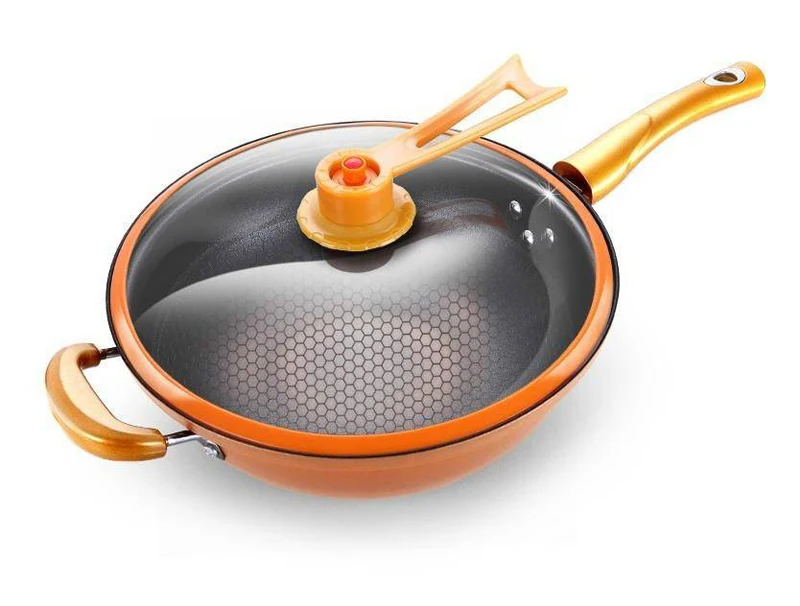 Вакуумный горшок крышка вок Золотой Горшок здоровье давление клапан Ручка