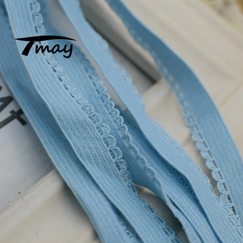Эластичные ленты небесно голубого цвета #1653 8 ярдов/партия кружевная отделка