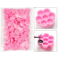 100 pcs flower beauty eyelash extension glue cups pink delay cup grafting eyelash makeup tool tattoo adhesive pigment cups