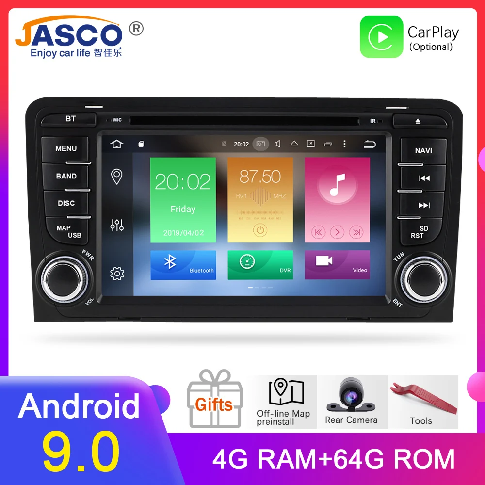 Автомобильный DVD стерео Мультимедийный Головной блок 4G ОЗУ Android 9 0 для Audi/A3/S3