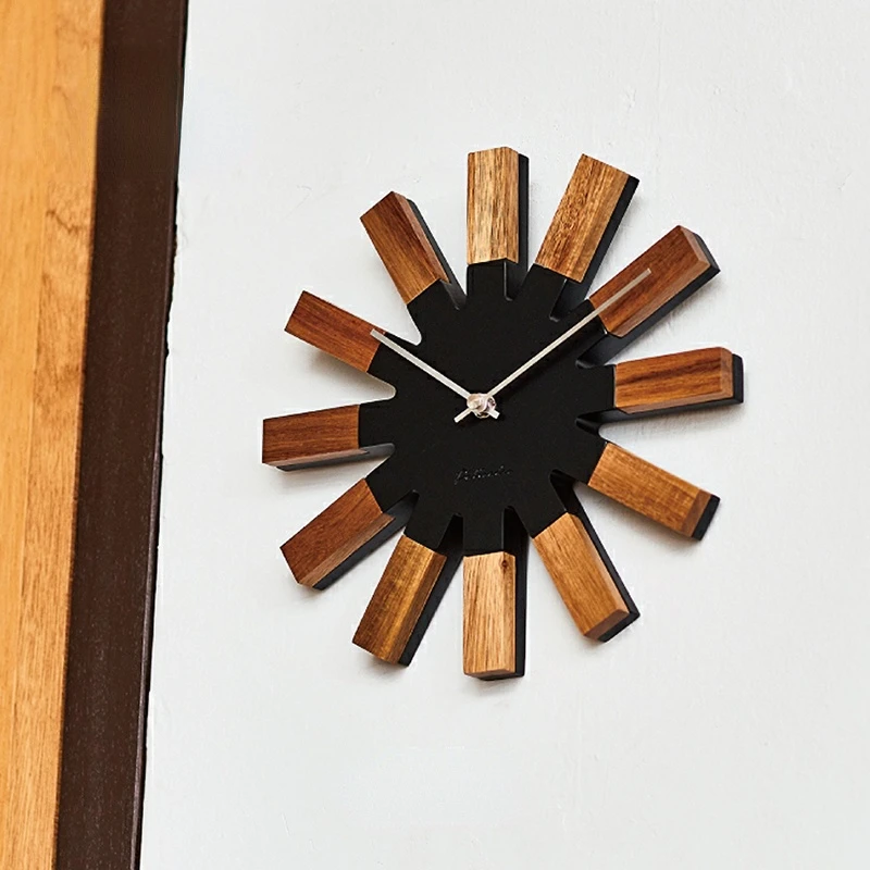 

Silent Nordic Design Wall Clock 45cm Hanging Wooden Electronic Wall Clock Big Size Minimalist Chambre Deco Home Decor DL60WC