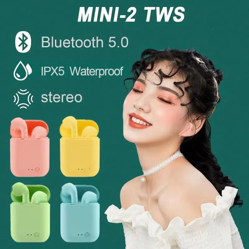 Беспроводные наушники TWS Mini 2 Bluetooth 5 0 игровая гарнитура спортивные для смартфонов