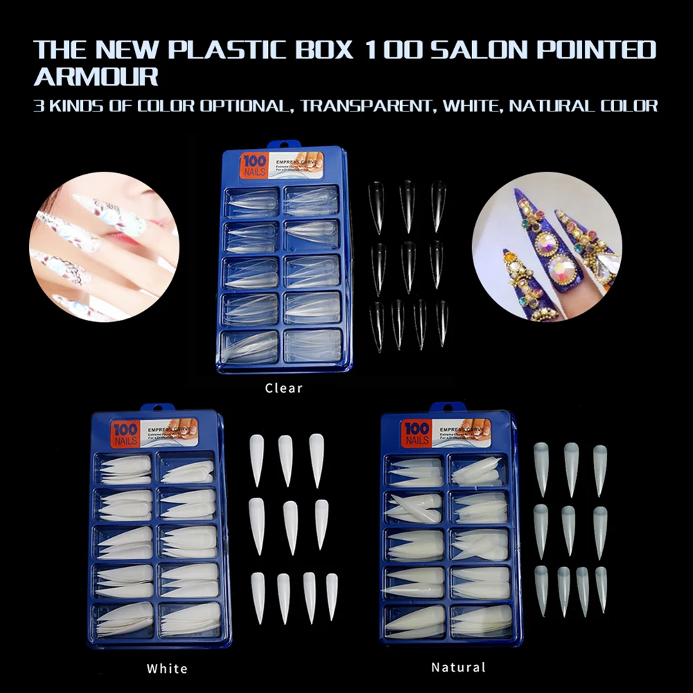 100 шт./кор. накладные ногти искусственные полное покрытие овальная для Неил арта