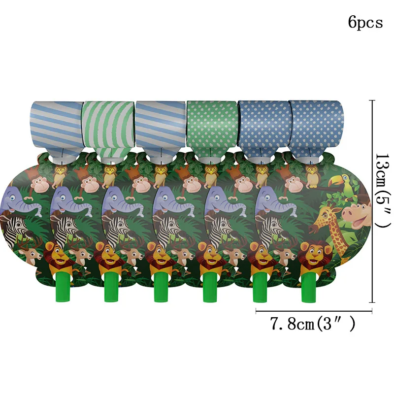 6pcs Blowing 10 шт. Подарочная сумка для вечеринки в стиле сафари с мультяшным животным для вечеринки в честь Дня Рождения в джунглях, вечерние сувенирные сумки для мальчиков, подарок на день рождения - Цвет: 6pcs Blowing
