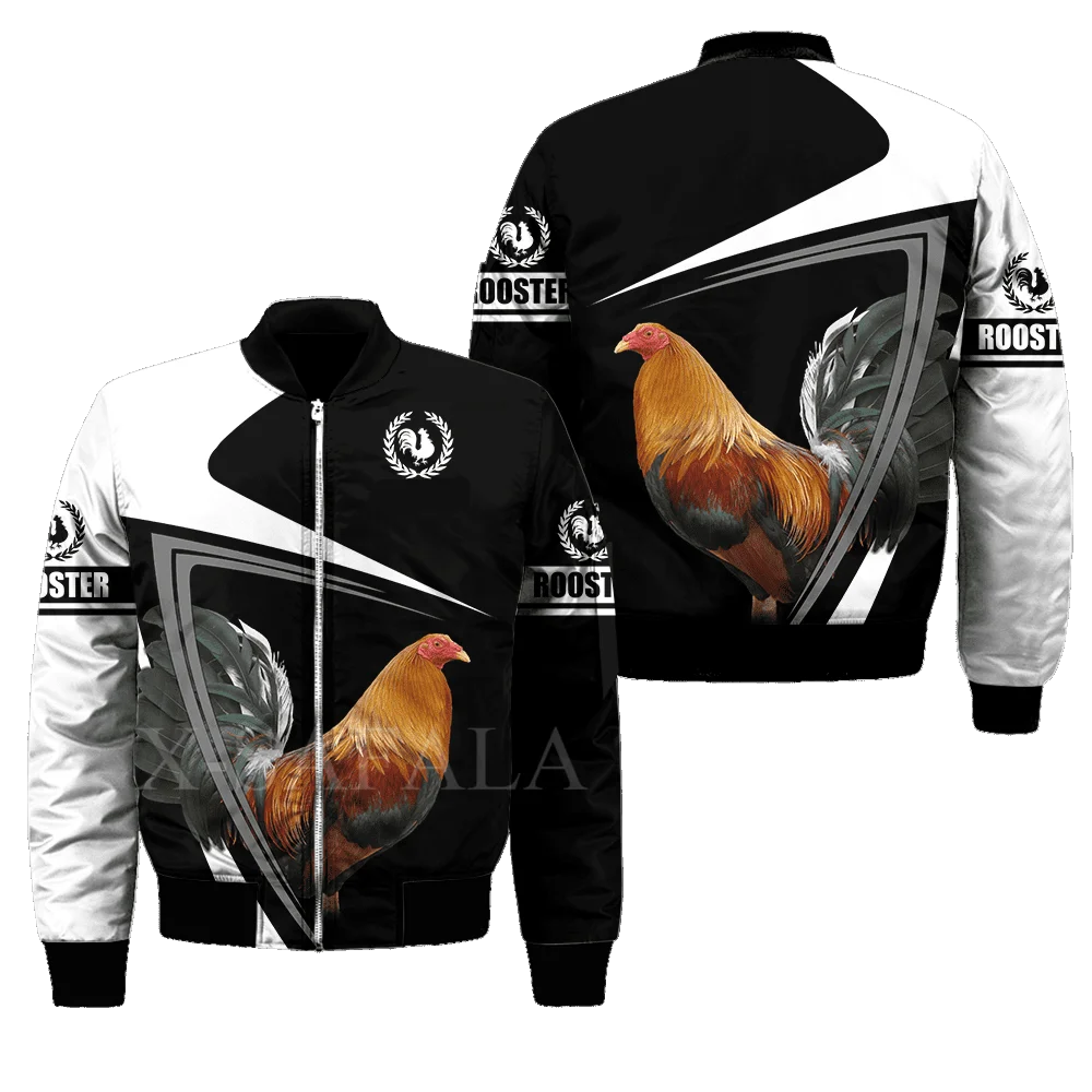 

Mexican Rooster Tattoo Mens 3D Print Bomber Jackets Zipper Flight Jacket Casual Unisex Harajuku Women Streetwear Thick Coats-1