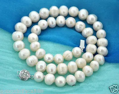 

natural 32" 9-10mm round pink freshwater pearls necklace magnet clasp