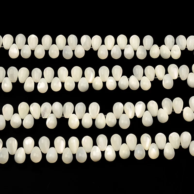 

White Natural Pearl Shell Beads Horseshoe Screw Cross Hole Water Ddrop Beads For Jewelry Making DIY Accessorie Wholesale