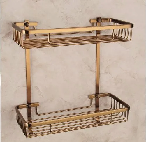 Настенная Античная бронзовая алюминиевая полка для ванной комнаты держатель