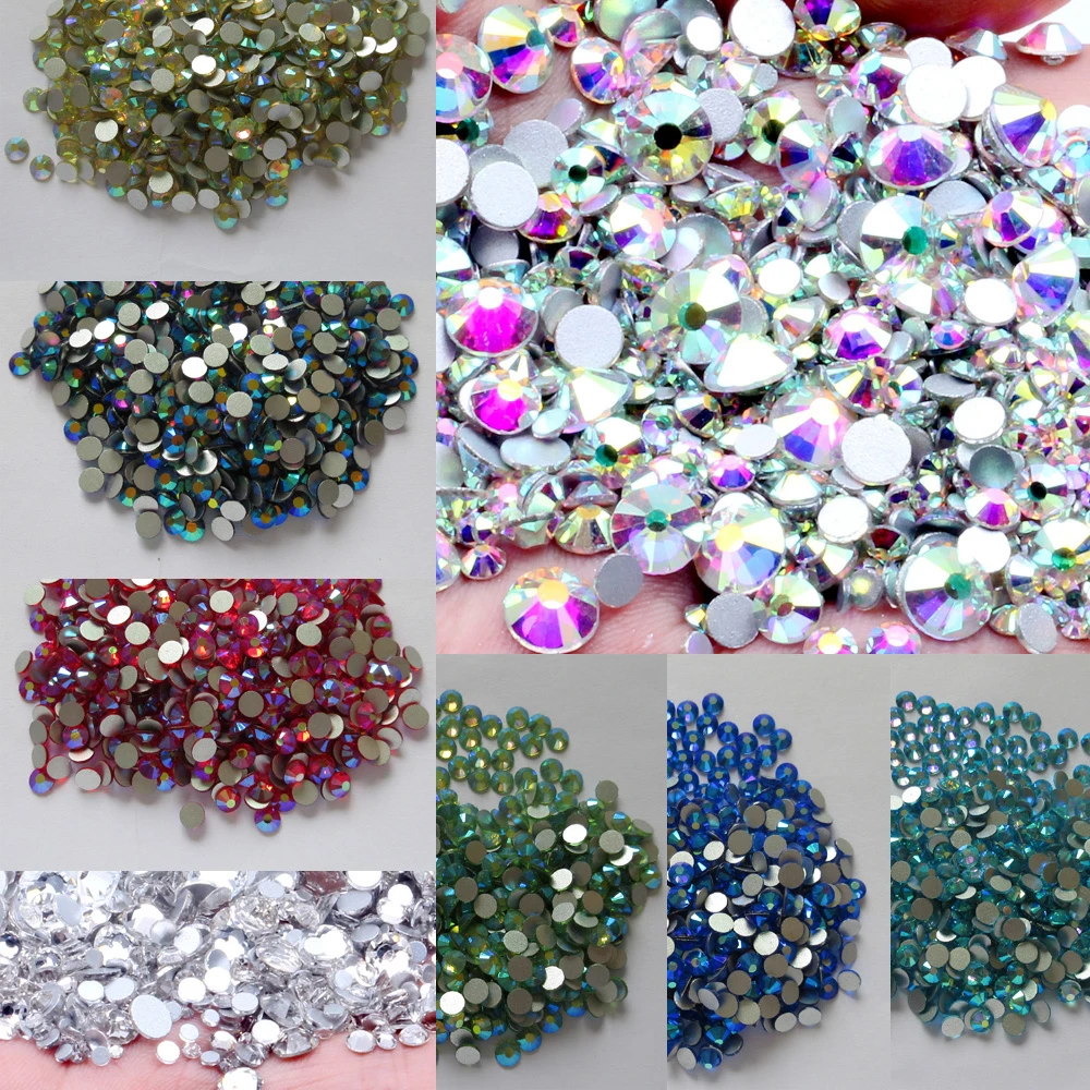 Кристалл AB без горячей фиксации Стразы/плоский задний клей на драгоценных камнях