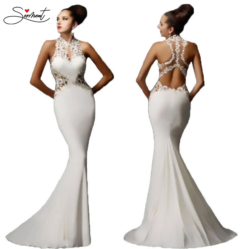 SERMENT Elegant Lace Mermaid Evening Dress Full Floral Print Lace Up Church Suitable for Evening Formal Dresses Evening Gown