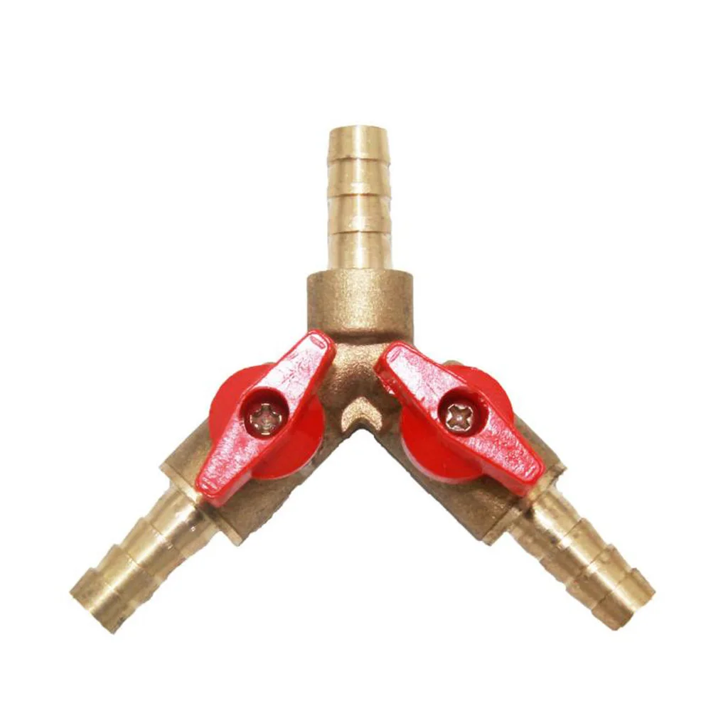 Зажим тройник латунные Y Форма 3-х ходовой запорный шаровой клапан штуцера шланга