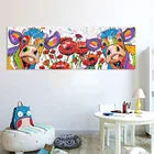 Милые Красочные абстрактные картины с изображением коровы и цветочным принтом для детской комнаты, декоративные настенные картины, домашний декор, холст, рисунки, постер