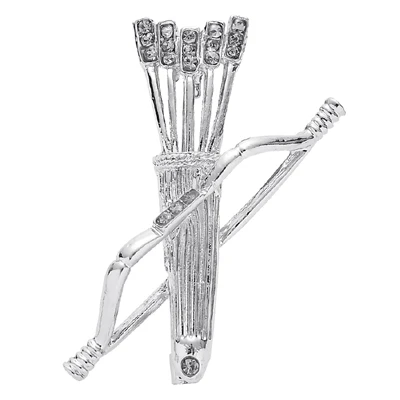 Silver X0364A Винтажная брошь в виде стрелы с бантиком булавки для мужчин значок сплав аксессуары прекрасный ретро арбалет воротник броши для женщин модные ювелирные изделия подарок - Окраска металла: Silver X0364A