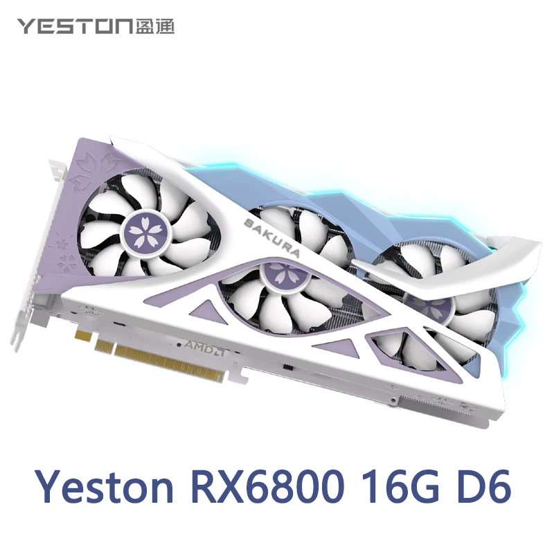 Günstig Yeston Radeon RX6800 16GB D6 GDDR6 256bit 7nm Desktop Computer PC Video Graphics Karten Unterstützung PCI-Express 4,0 2 * DP + HDMI Bitcoin