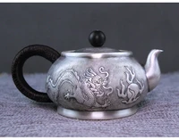 high grade 999silver made tea kettle kung fu tea gift for family and friends kitchen office tea set