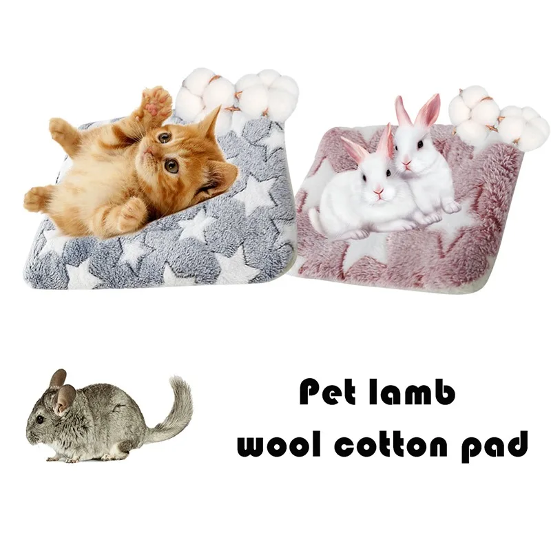 

Bed For Small Animal Rabbit Guinea Pig Hamster House Winter Warm Squirrel Chinchilla Bed Mat Nest Hamster Pet Supplies Accessory