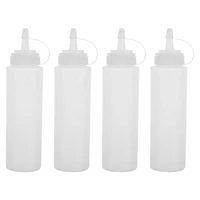 4 pcs 230ml 8oz plastic squeeze squirt condiment bottles with on lids dispensers for ketchup mustard hot sauces olive oil bbq