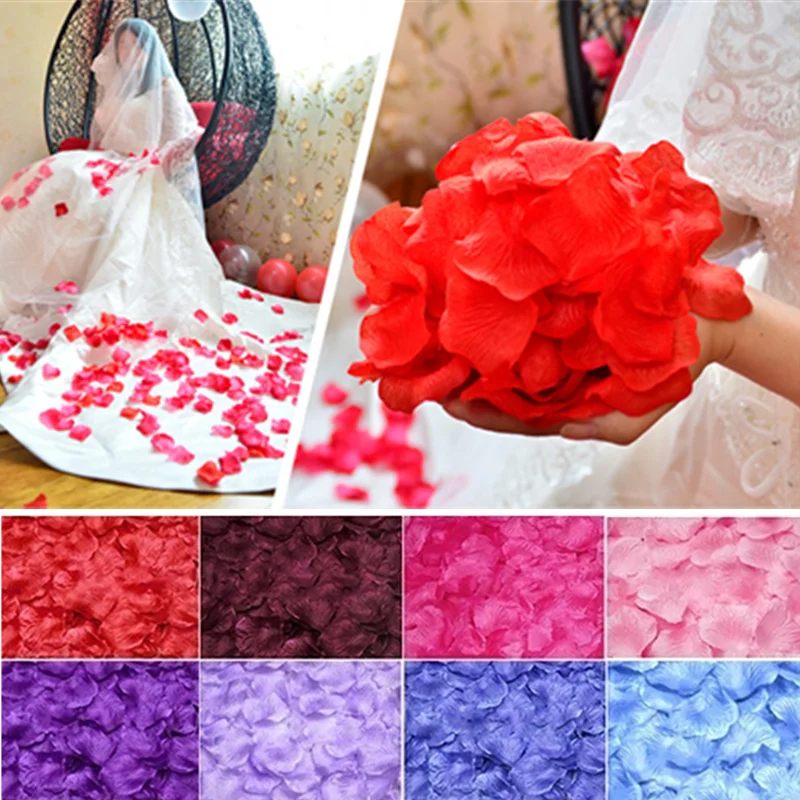 500 шт Поддельные лепестки Свадебные украшения Искусственные цветы Команда